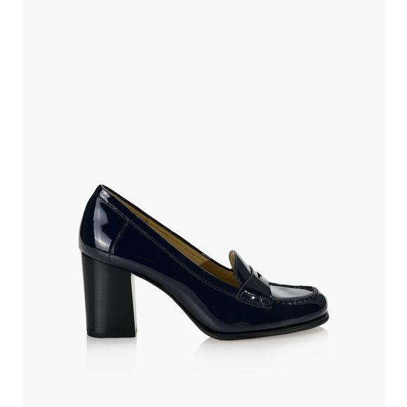 MICHAEL KORS BUCHANAN FAUX BLUE PATENT LEATHER MID LOAFER SZ 9.5M SOLD OUT NIB - Picture 1 of 4
